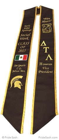 brown graduation sash