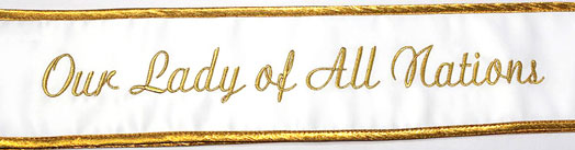 gold trim white custom pageant sash